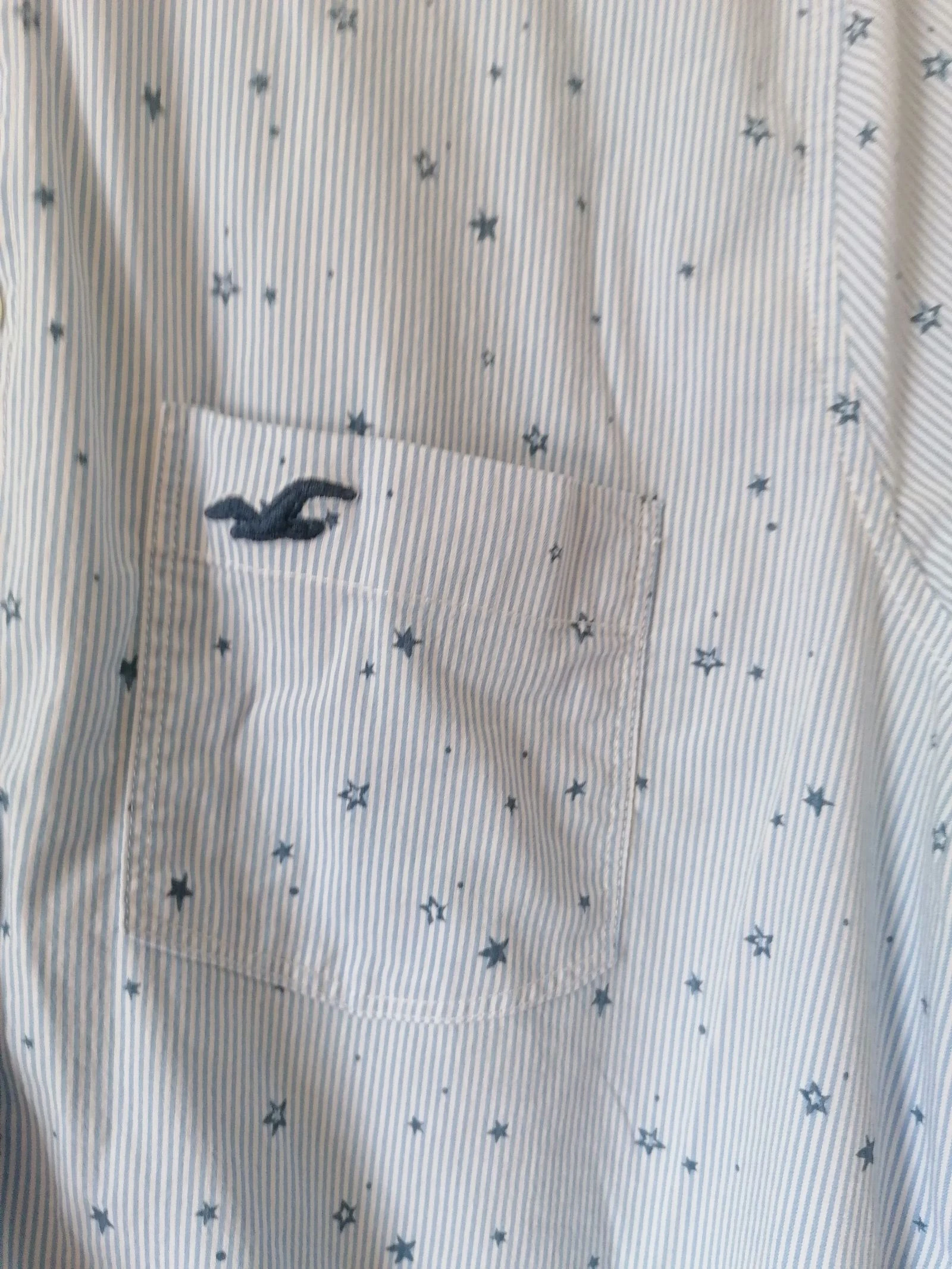 Camisa de manga longa, listrada em azul e branco, Hollister, 38 – photo 5